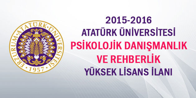 2015 2016 Atatürk Üni PDR Yüksek Lisans İlanı