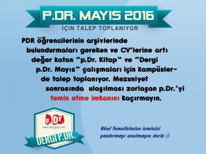 p.Dr. Mayıs 2016 Talep Toplama Süreci Başladı