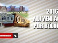2016-2017 YILI YENİ AÇILAN PDR BÖLÜMLERİ