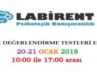 LABİRENT PSİKOLOJİ'DEN KALİTELİ BİR İÇERİKLE ÇOCUK DEĞERLENDİRME TESTLERİ EĞİTİMİ (20-21 OCAK 2018)