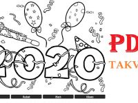 2020 YILI PDR TAKVİMİ (12 AY)