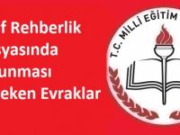 SINIF REHBERLİK DOSYASINDA BULUNACAK EVRAKLAR